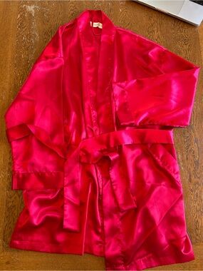 Vintage Victoria's Secret Red Satin Robe